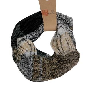 Ruff Hewn Knit Brown Black White Earth Colors Infinity Scarf New with tag W-112